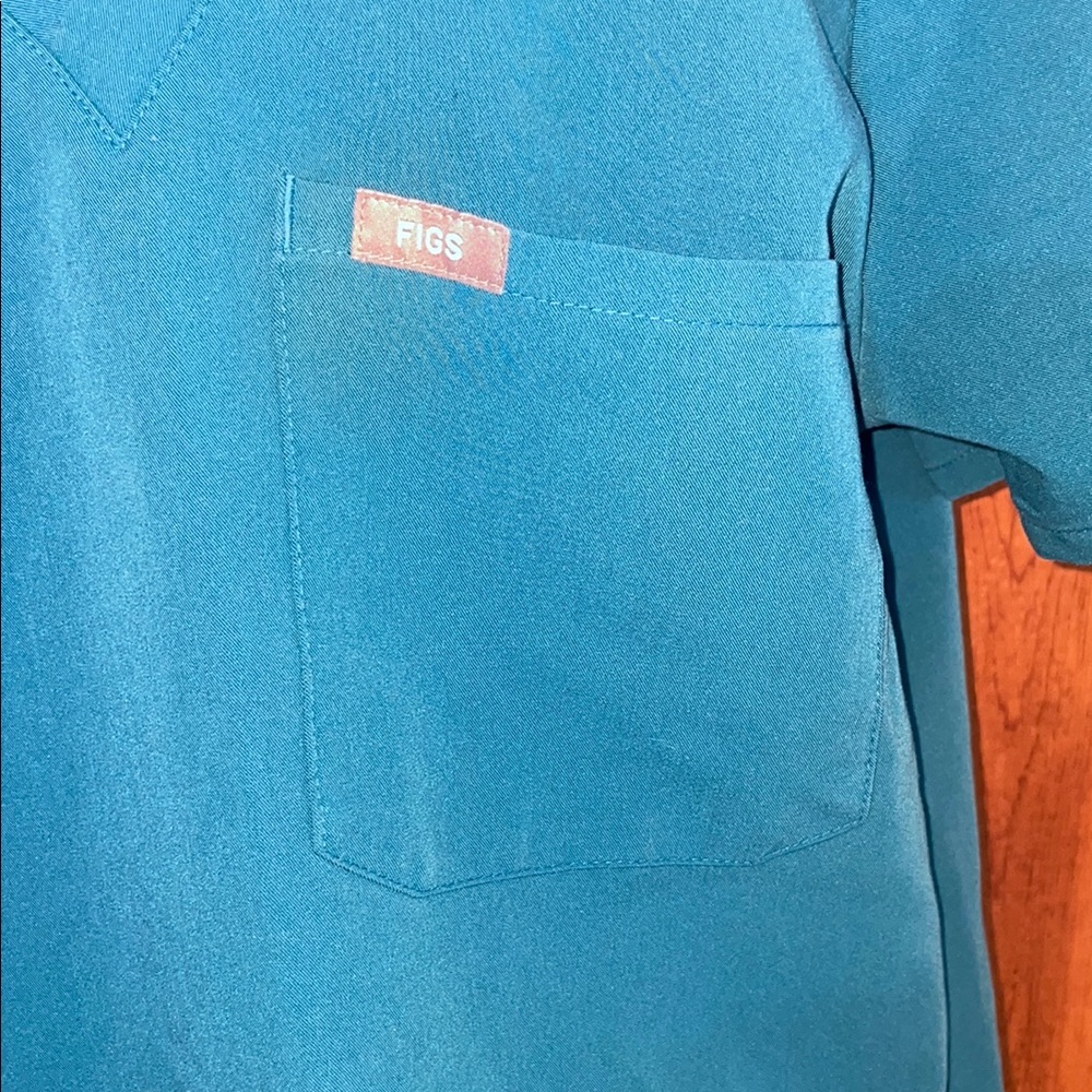 Blue Scrub Set with Jogger Pants blue fig scrubs size small/XS Zamora/caterina - Picture 7 of 16